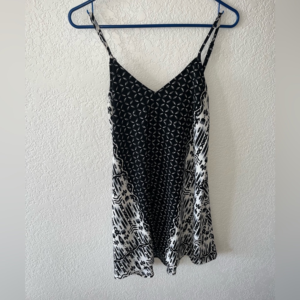 Black and white dress with adjustable straps